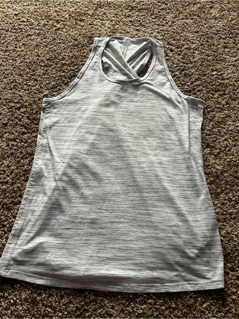 Athleta Light Gray Cross-Back Performance Tank